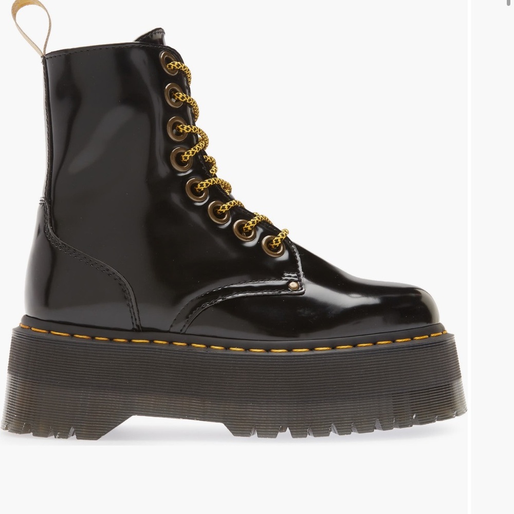 Dr. Martens Glossy Black Lace-Up Platform Boots